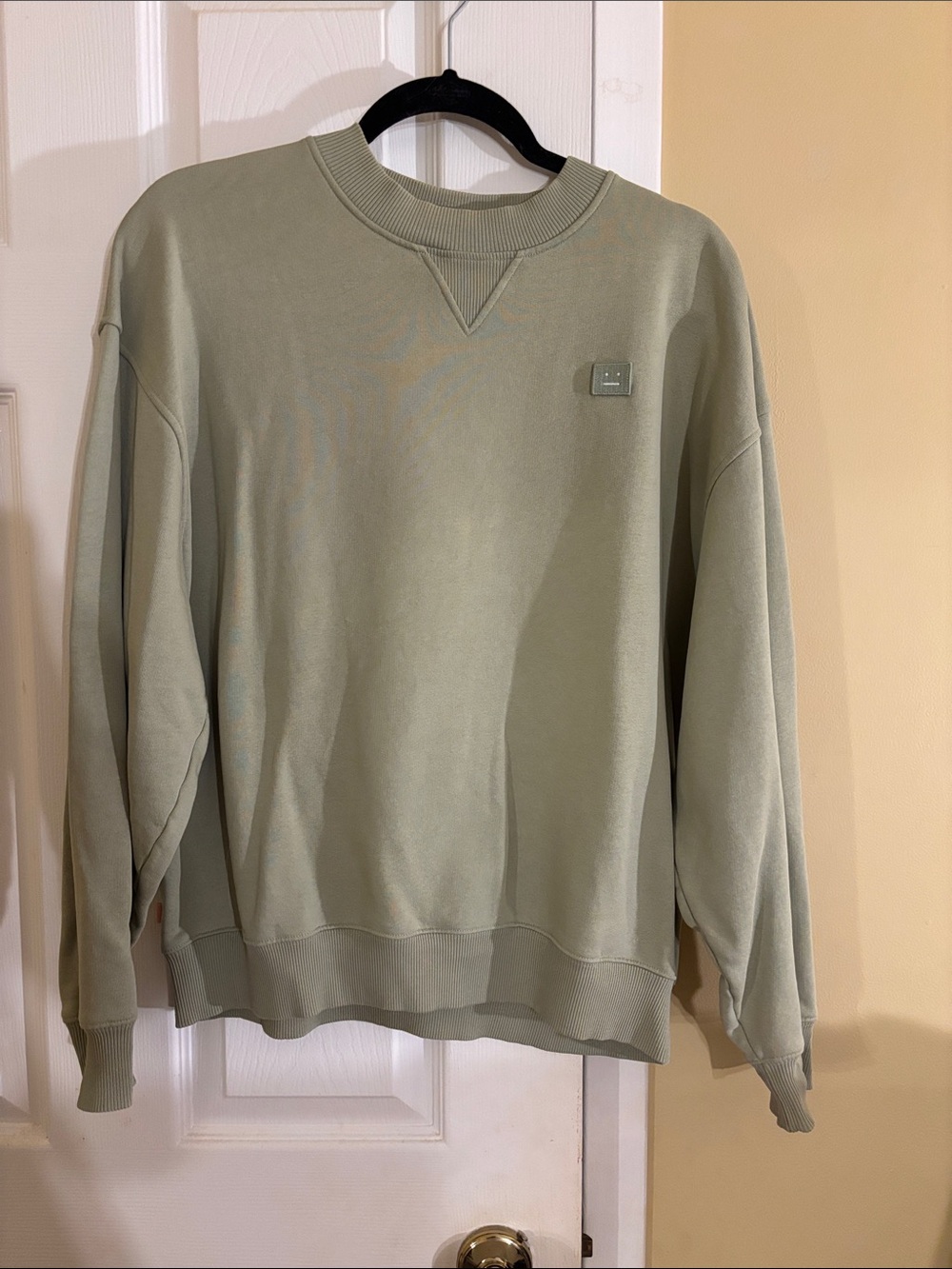 Acne Studios Men's Women’s Crewneck Sweatshirt in Sage Green